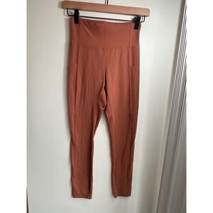 REI Co Op Women's Small High Waisted Pocket Leggings Rust Orange